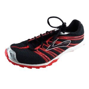 Brooks T7 Racer Running Shoes Men's Black Red Lightweight Race Flats Size 7